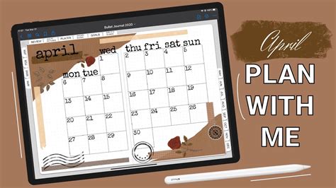 April 2020 Plan With Me Part 1 Digital Bullet Journal On The Ipad