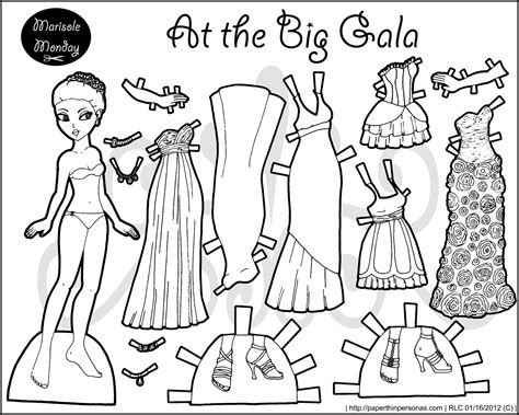 Three Sets Of Marisole Paper Dolls In Black And White • Paper Thin Personas