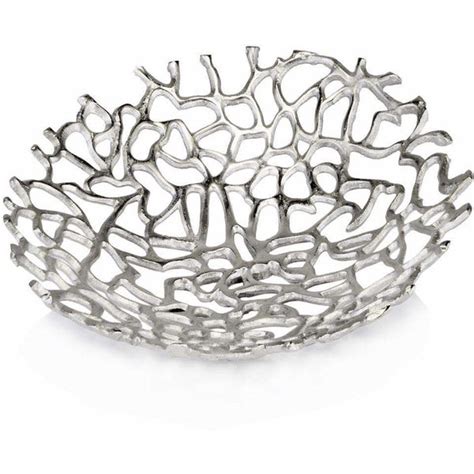 Decorative Metal Silver Coral Bowl Adley And Company