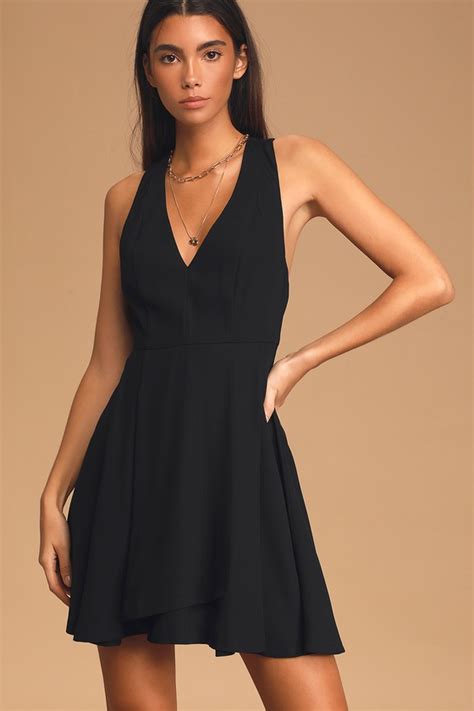 Cute Black Dress Sleeveless Dress Skater Dress Lulus