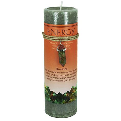 Energy Pillar Candle With Unkite Pendant My World Of Metaphysics