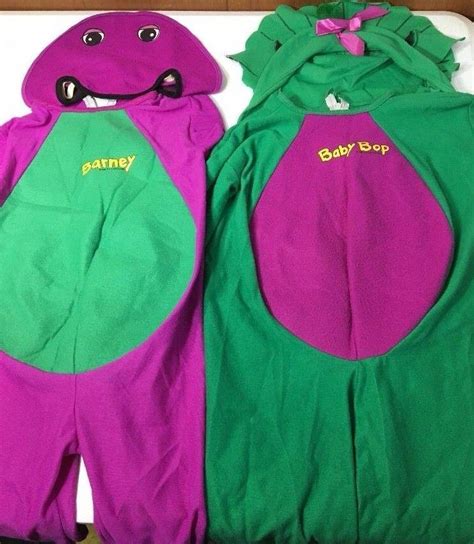 Barney And Baby Bop Vintage 1992 Halloween Costumes Dinosaurs Purple 2 4