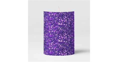 Purple Glitter Pillar Candle Zazzle