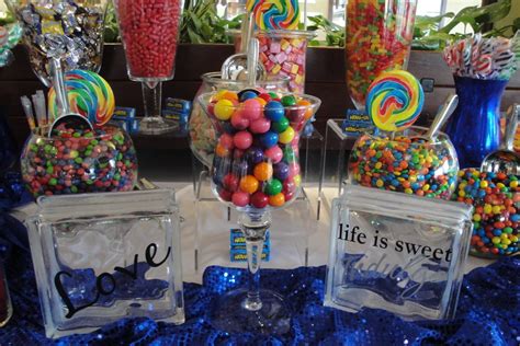 Pin By Candice Tolentino On Tanyas Renewal Rainbow Candy Buffet Candy Party Blue Candy Buffet