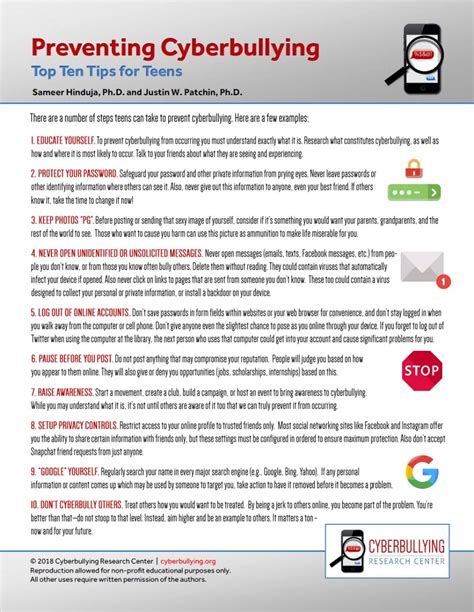 Preventing Cyberbullying Top Ten Tips For Parents