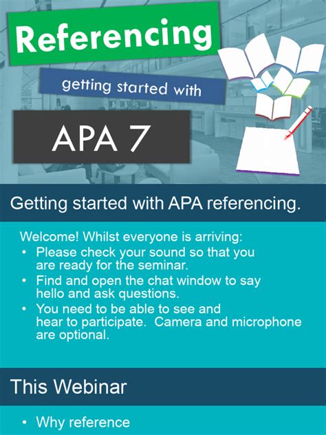 Apa 7 Only Getting Started With Apa 7 Referencing Webinar Pdf