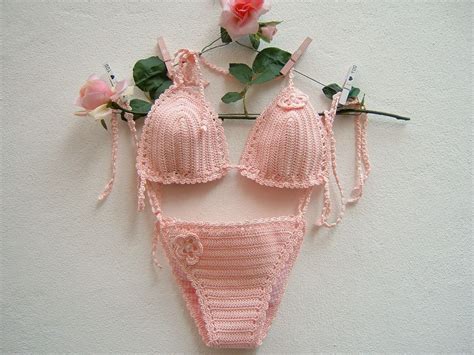 Bikini Tejida Crochet Rosa Costumi Hot Sex Picture