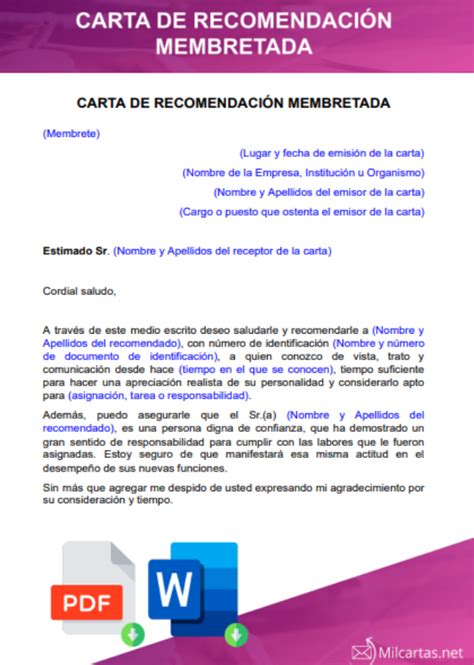 Carta De Recomendacion Empresarial Membretada Peter Vargas Ejemplo De