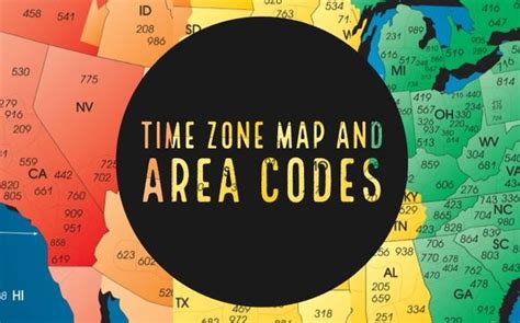 North America Laminated Gloss Full Color Time Zone Area Code Map