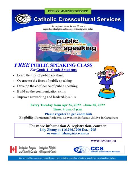 Free Public Speaking Class For Grade 4 Grade 8 Students Facilitated By