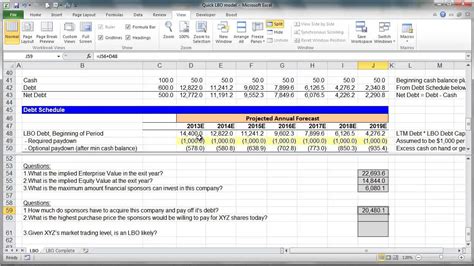 Breaking Into Wall Street Lbo Model - Financial Modeling Quick Lesson: Simple LBO Model (3 of 3) - YouTube