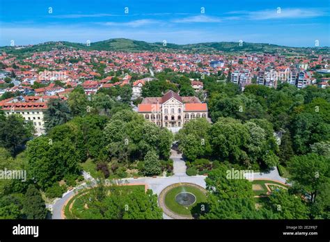 Aerial View Of Arandjelovac Park And Castle In City In Sumadija