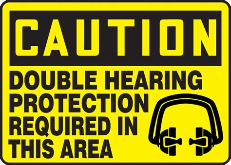 Accuformcaution Double Hearing Protection Required In This Area