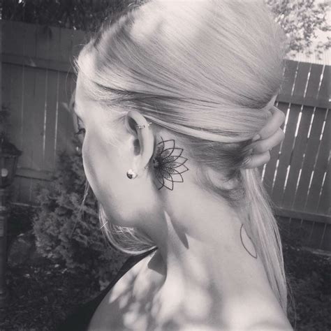 Lotus Flower Tattoo Behind Ear Behind Ear Tattoos Sunflower Tattoos Ear Tattoo