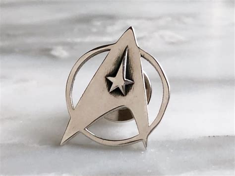 Sterling Silver Star Trek Lapel Pin Star Trek Badge Star Etsy