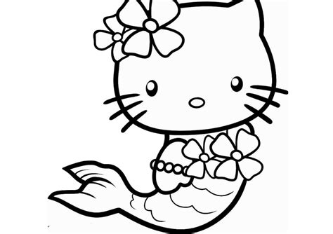Hello kitty with balloons coloring page from hello kitty category. Mermaid Hello Kitty Coloring Pages - Print Color Craft