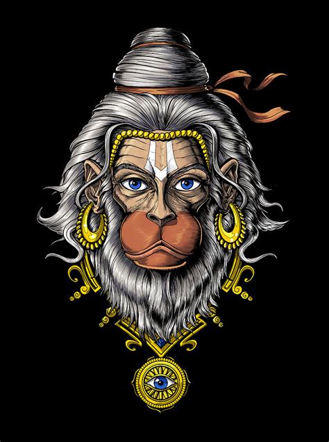 hindu god hanuman digital art by nikolay todorov fine art america