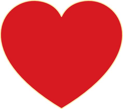 Red Heart With Ochre Outline Clip Art at Clker.com - vector clip art