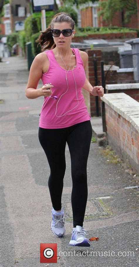 Imogen Thomas Goes For A Run Wearing Leggings And A Pink Vest Top