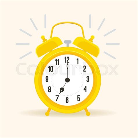 Alarm Clock Vector Wake Up Alert Time Stock Vector Colourbox