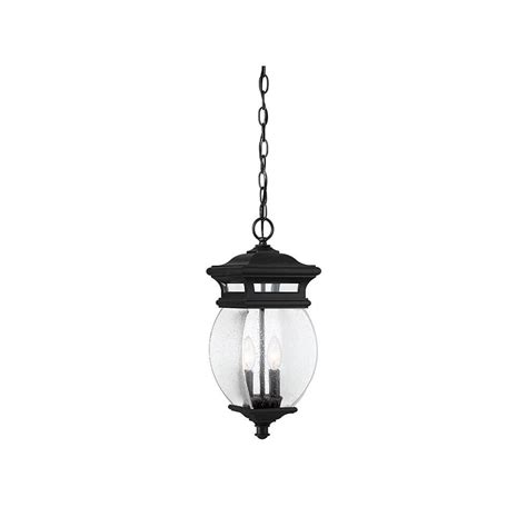 Filament Design 2 Light Black Outdoor Pendant With Clear Seeded Glass