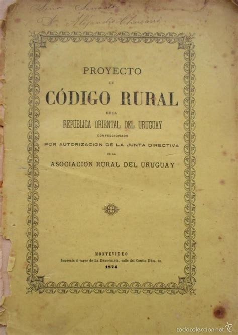 Er Codigo Rural De La Republica Oriental Del U Comprar En