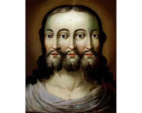 Three Faced Jesus Art Print Trifacial Trinity Triple Jesus Etsy