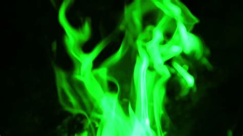 Abstract Green Fire On Black Stock Footage Video 100