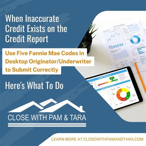 When Inaccurate Credit Exists On The Credit Report Use Five Fannie Mae