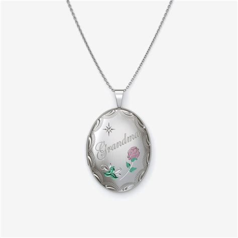 Silver & Diamond ‘Grandma’ Memorial Locket | Footprints & Whispers