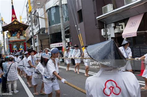 People Of Pulling Team On Giant Parade Of Gion Matsuri Festival High