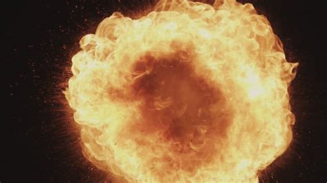 Ball Of Fire Blasting On A Black Background Free Stock Video