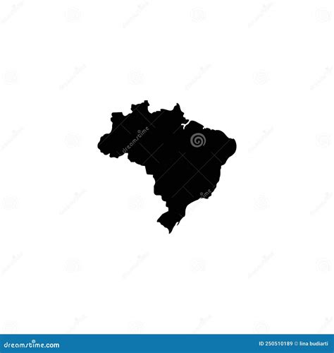 Brazil Map Vector Icon Stock Vector Illustration Of Brasilia 250510189