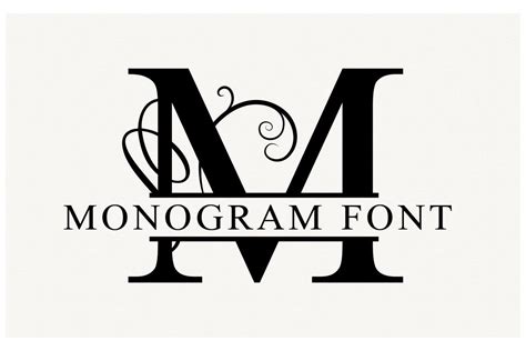 Split Monogram Font And Vectors Monogram Fonts Cricut Monogram