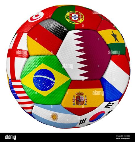 Colorfull Soccer Ball With National Flags Of Many Countries Worldwide