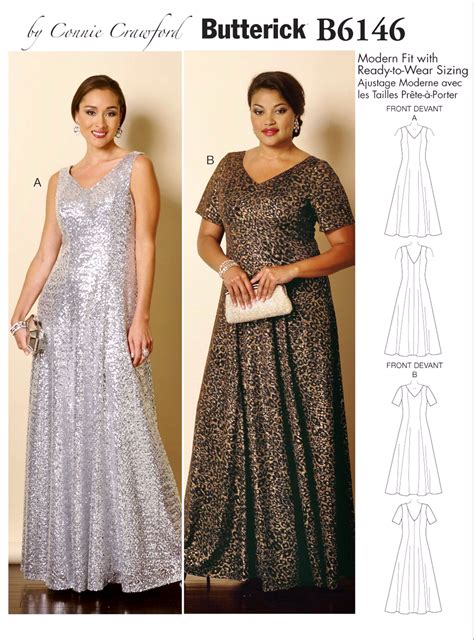 Sewing Pattern Womens Easy Evening Dress Pattern Formal Dress Pattern