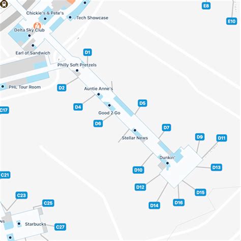 Philadelphia Airport Map Phl Terminal Guide
