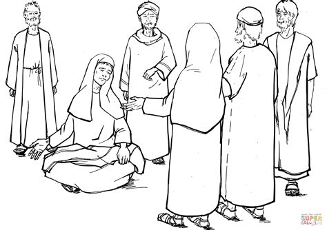 Jesus Heals Blind Bartimaeus Coloring Page Coloring Pages