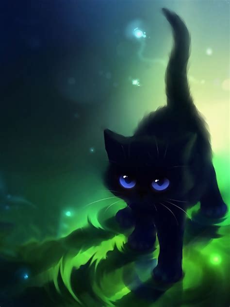 Free Download Cute Black Cat Cartoon Cute Black Cat Blue Eyes Cute Cat