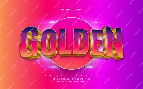 Premium Vector Colorful And Gold Text Style With 3d And Embossed