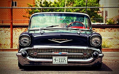 Download Wallpapers Chevrolet Bel Air Front View 1957 Cars Tuning