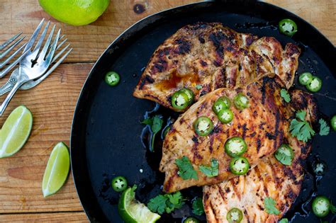 The grill time depends on the size of your chicken breasts. Grilled Sesame Lime Chicken Breasts Recipe - NYT Cooking