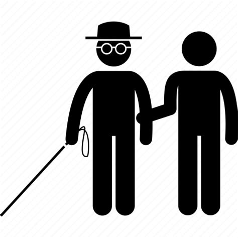 Assist Blind Crossing Help Man People Walking Icon Download On