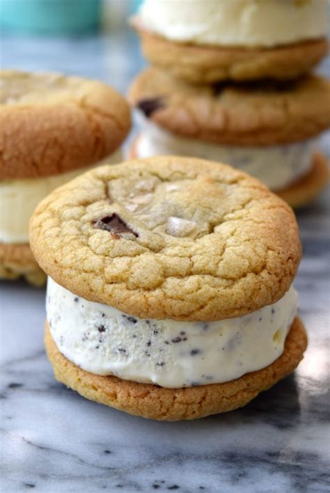 Easy Ice Cream Chocolate Chip Cookie Sandwiches With Freeze Ahead