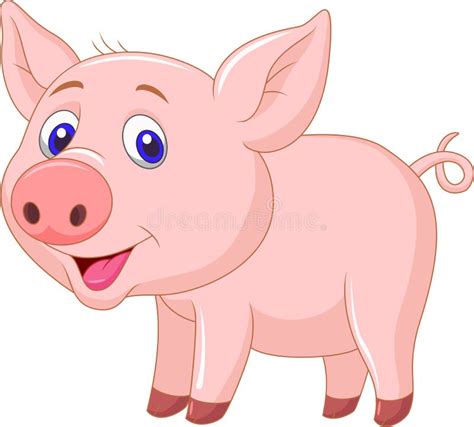 Cute Baby Pig Cartoon Stock Vector Illustration Of Farm 30131397
