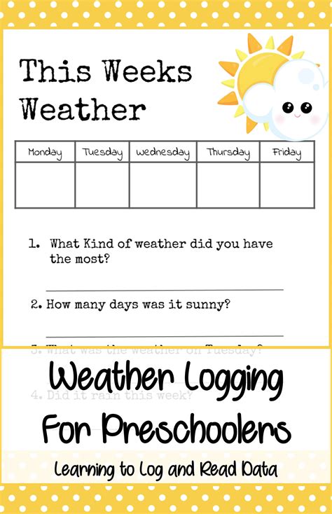 this week's weather log for preschool