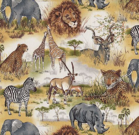 African Animals Find A Fabric