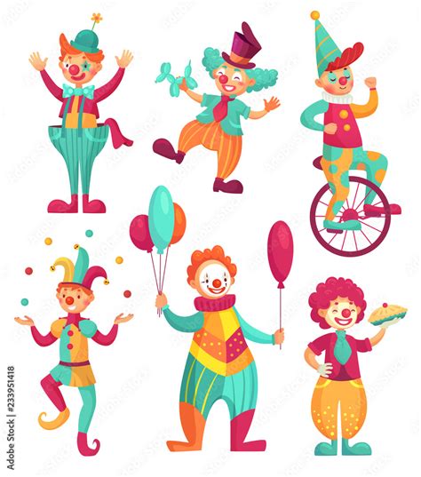 Circus Clowns Cartoon Clown Comedian Juggling Funny Clowns Nose Or