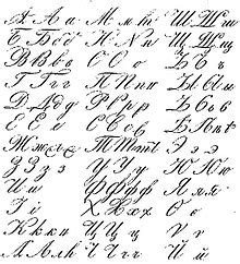 It is your first step in the path to speak the russian language and in this article we will help you to begin. 19th century variants of Russian calligraphic cursive letters.