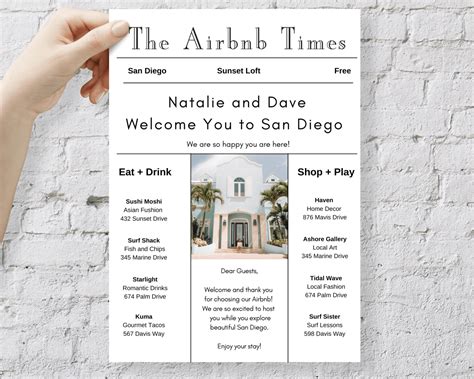 Airbnb Welcome Letter In A Newspaper Template Newspaper Template